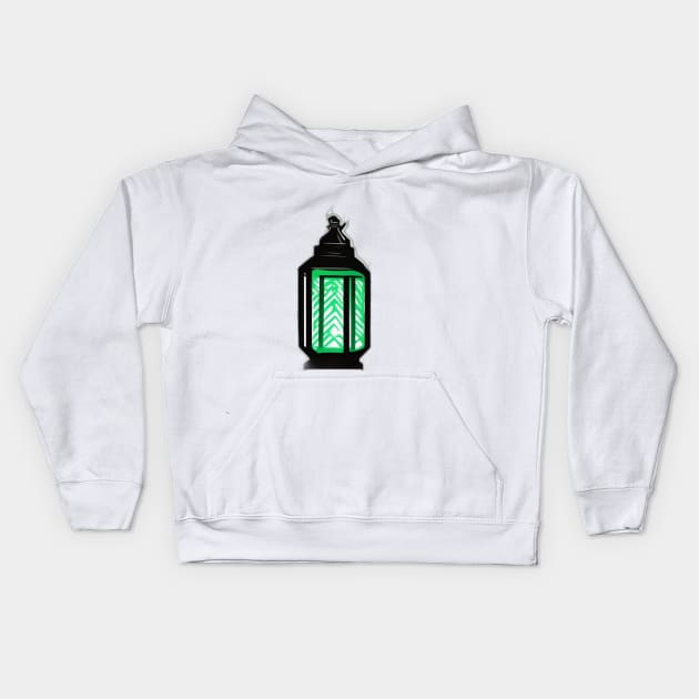 Lantern Emerald Green Shadow Silhouette Anime Style Collection No. 409 Kids Hoodie by cornelliusy